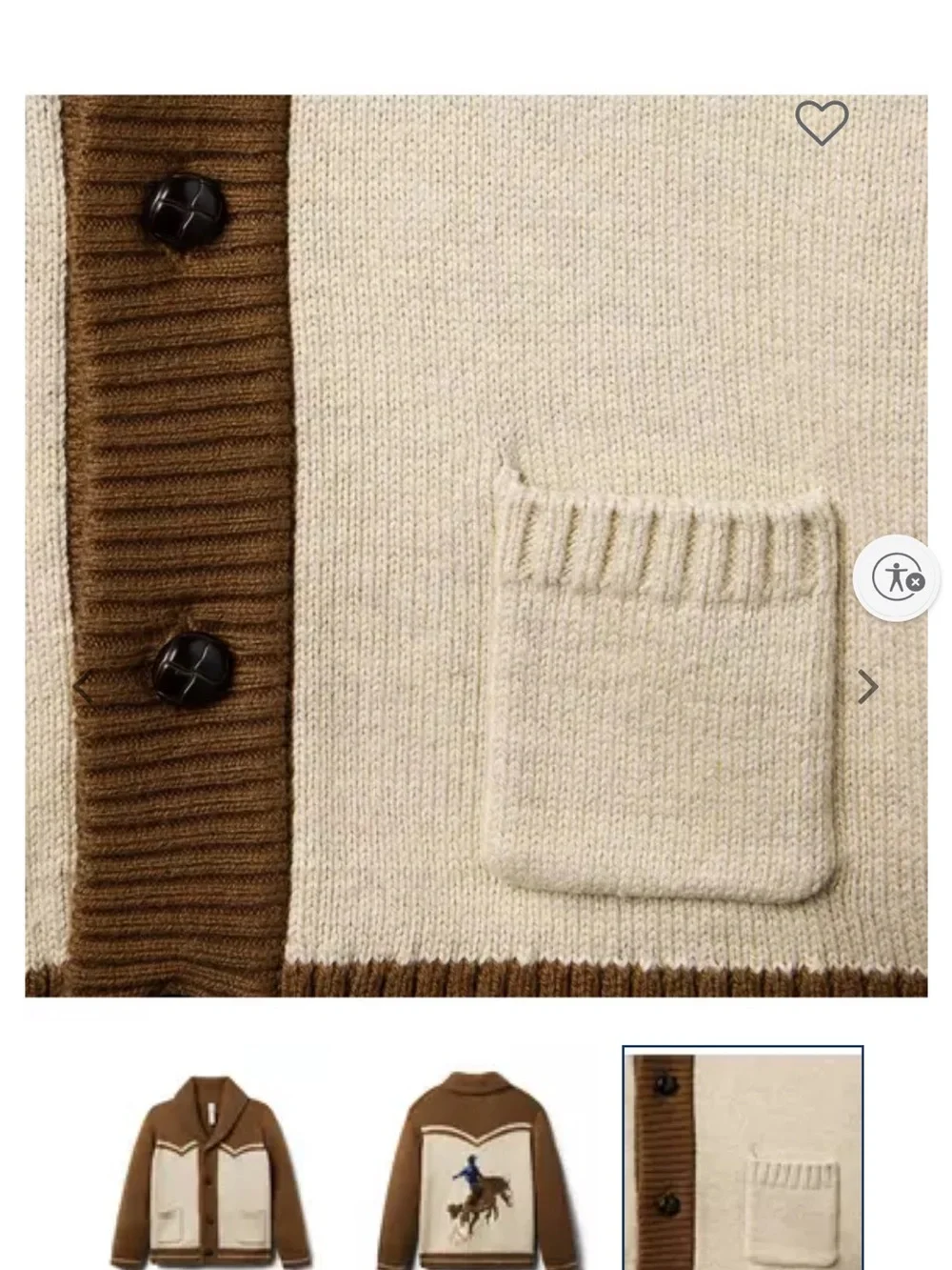 Like new! Janie and Jack/Polo Shawl Collar Kids Cardigan Sweater - cowboy! 4T!